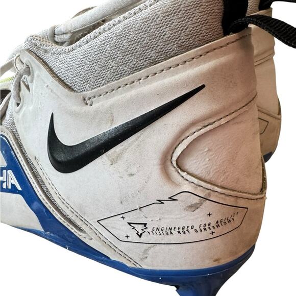 Nike Blue white Alpha Menace Pro 3 Football Cleats Mens Size 9.5 - Picture 14 of 16